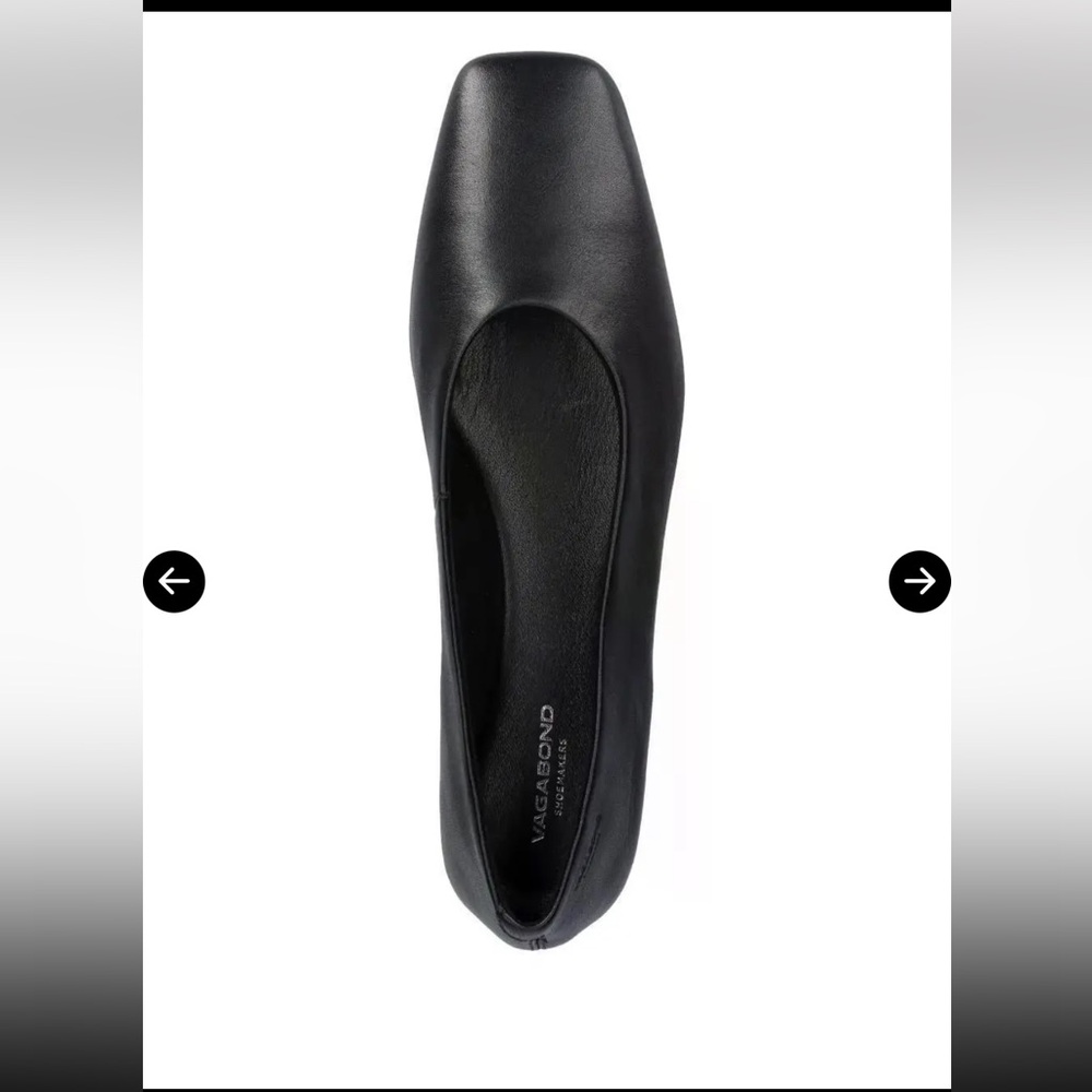 Vagabond Delia Black Leather Flats